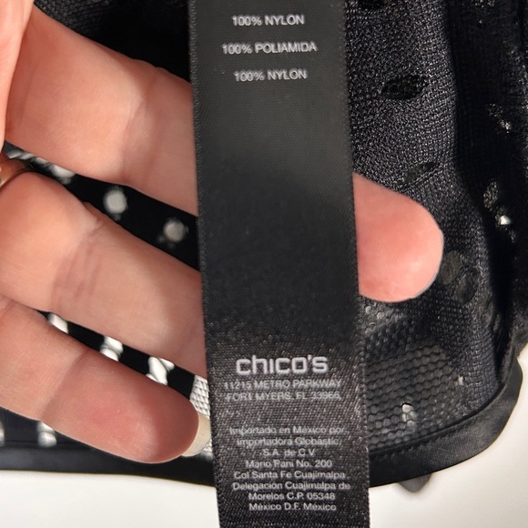 Chico's Traveller’s Cardigan Women’s SZ 2 (large) Deco Lace Silver Black Holiday - Picture 6 of 12